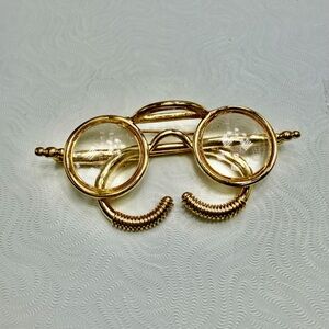 Vintage Gold Tone Eyeglass Brooch